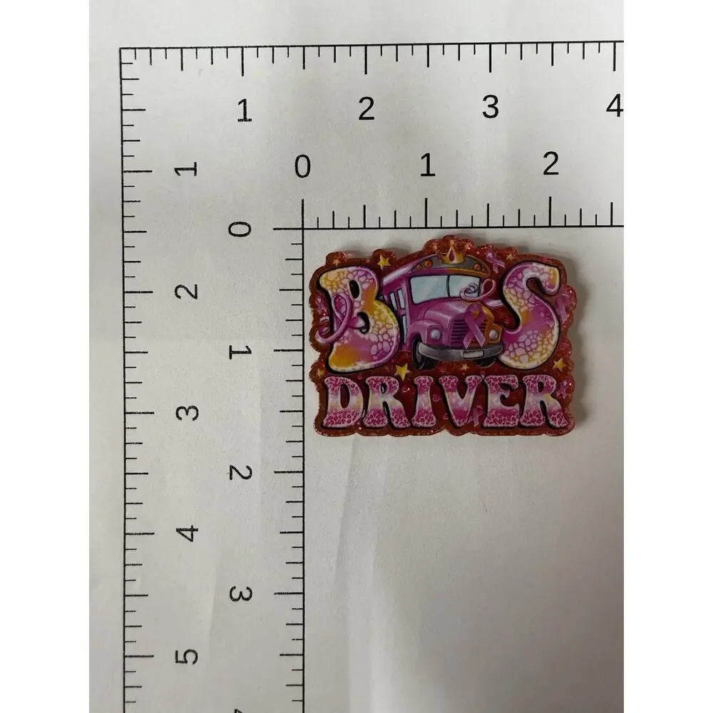 6 Pc Bus Driver Acrylic Flatbacks